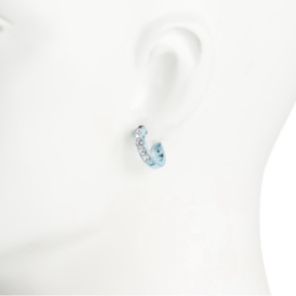 Kurt Geiger pink pave hoop earrings - Picture 5 of 5